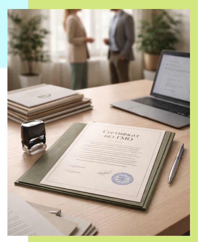 Сертификат без ГМО в Югорске от 7658 р. оформить срочно Алешин-Югр